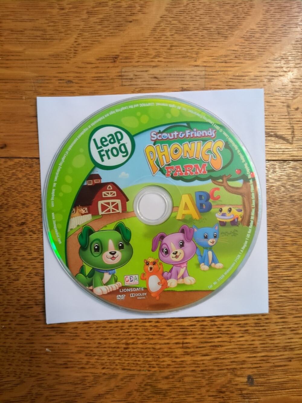 Leap Frog Scout & Friends Phonics Farm Early Reading Skills DVD 2011 Disc Only